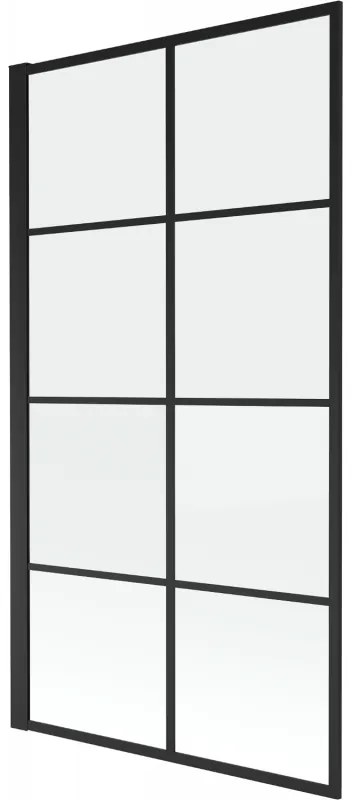 Mexen ALEX, vaňová zástena, 1-krídlo FIX, 70x140 cm, čierny vzor, 893-070-000-70-77