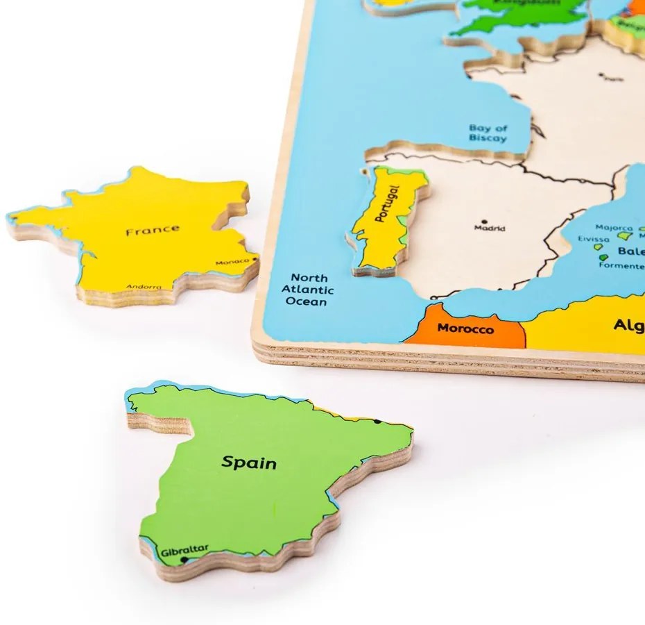 Bigjigs Toys Drevené puzzle mapa Európy 25dielikov