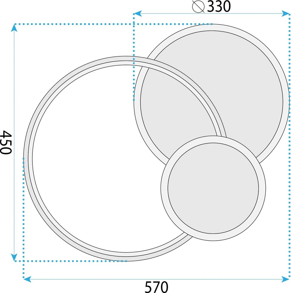 Toolight Toolight, LED stropné svietidlo + diaľkové ovládanie, APP1710-C, zlatá lesklá, OSW-04039