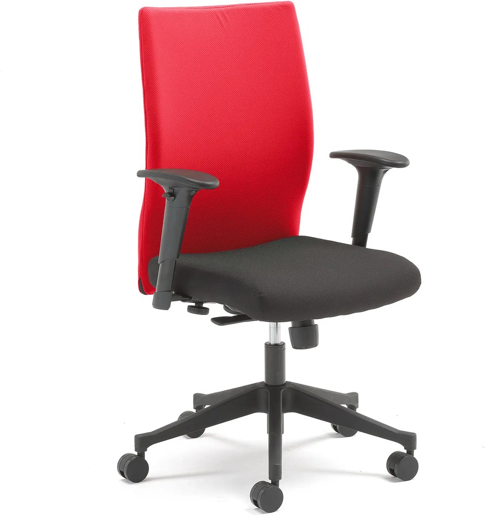 Kancelárska stolička MILTON s odnímateľným poťahom, červená / čierna