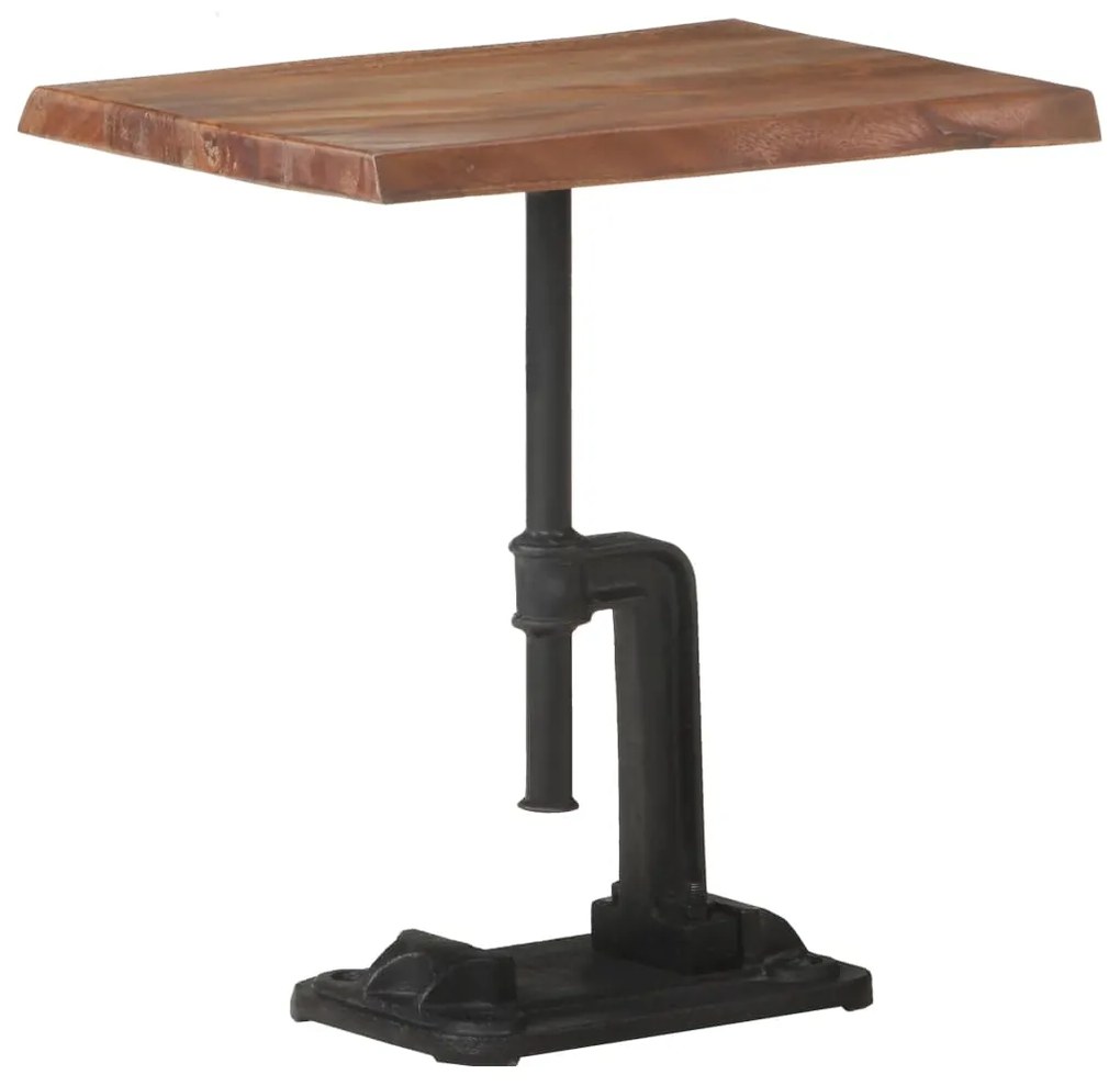 vidaXL Príručný stolík hnedý 45x35x49 cm akáciový masív a liatina