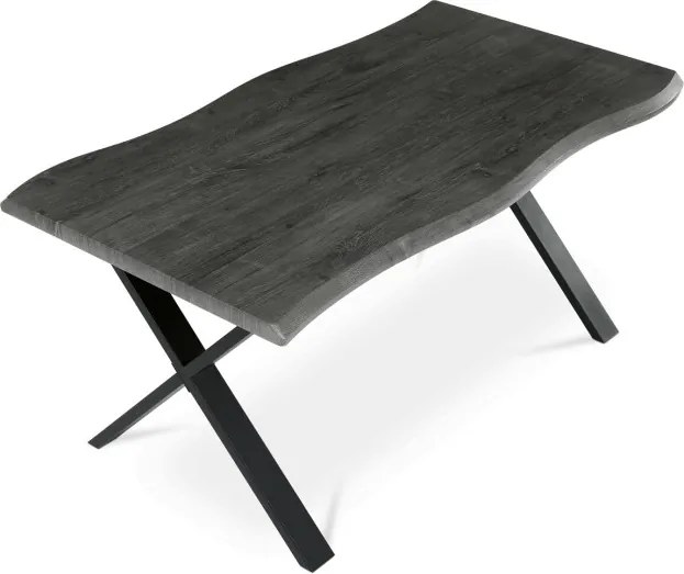 Jedálenský stôl 160x90 cm HT-F4316 GREY sivý dub / čierne nohy