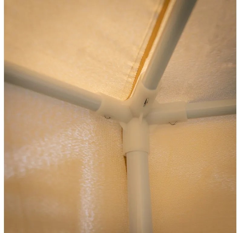 Stanový altánok do záhrady, 3,9x2,5x3,9m, béžová/čierna, RINGE TYP 2+6 bočných strán