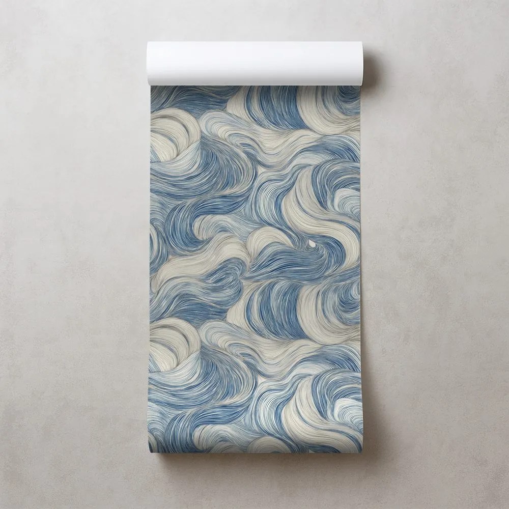 Fototapeta modré vlny v pohybe