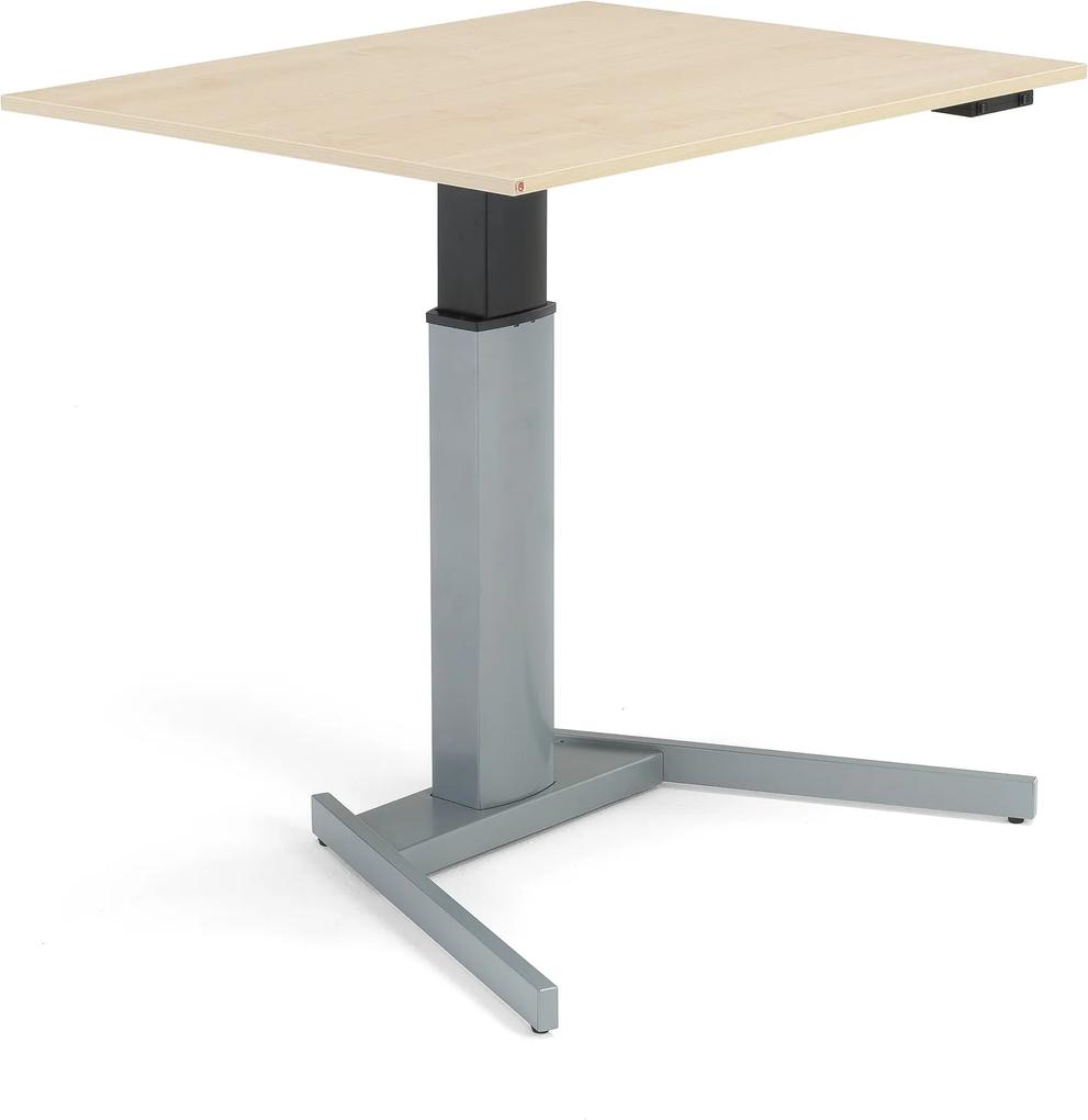 Výškovo nastaviteľný pracovný stôl Ergo, 800x1000 mm, breza