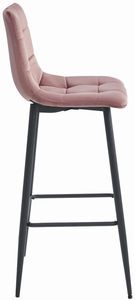 Barová stolička ARCETO - tmavoružový zamat / čierne nohy x 3 9401 71 00 00