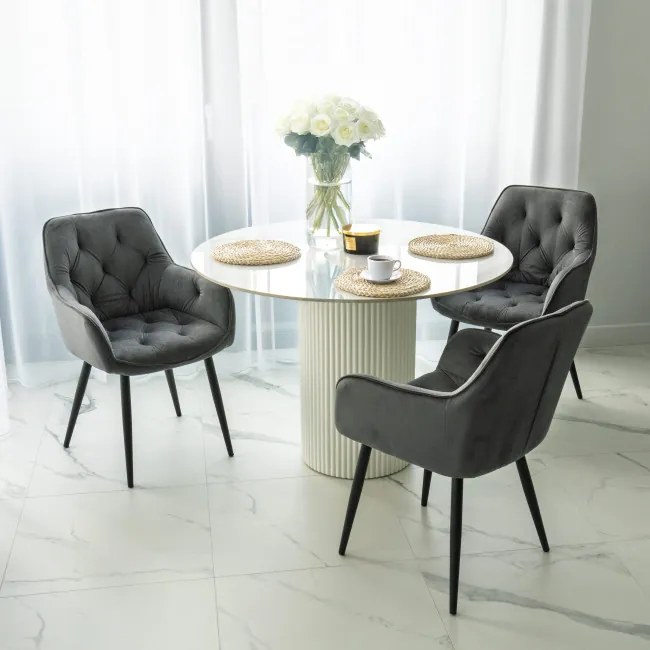 Jedálenská stolička NEVADA zamatová, grafitová