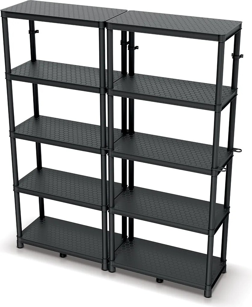 Plastový dielenský regál Stacker 74x172,5 cm čierny