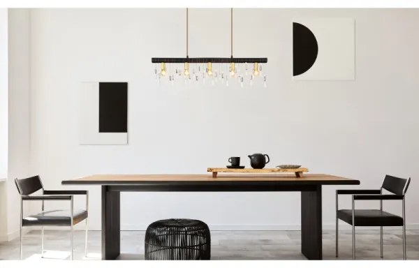 Globo 15532-5HB - Závesný luster na lanku KIRA 5xE14/40W/230V čierny