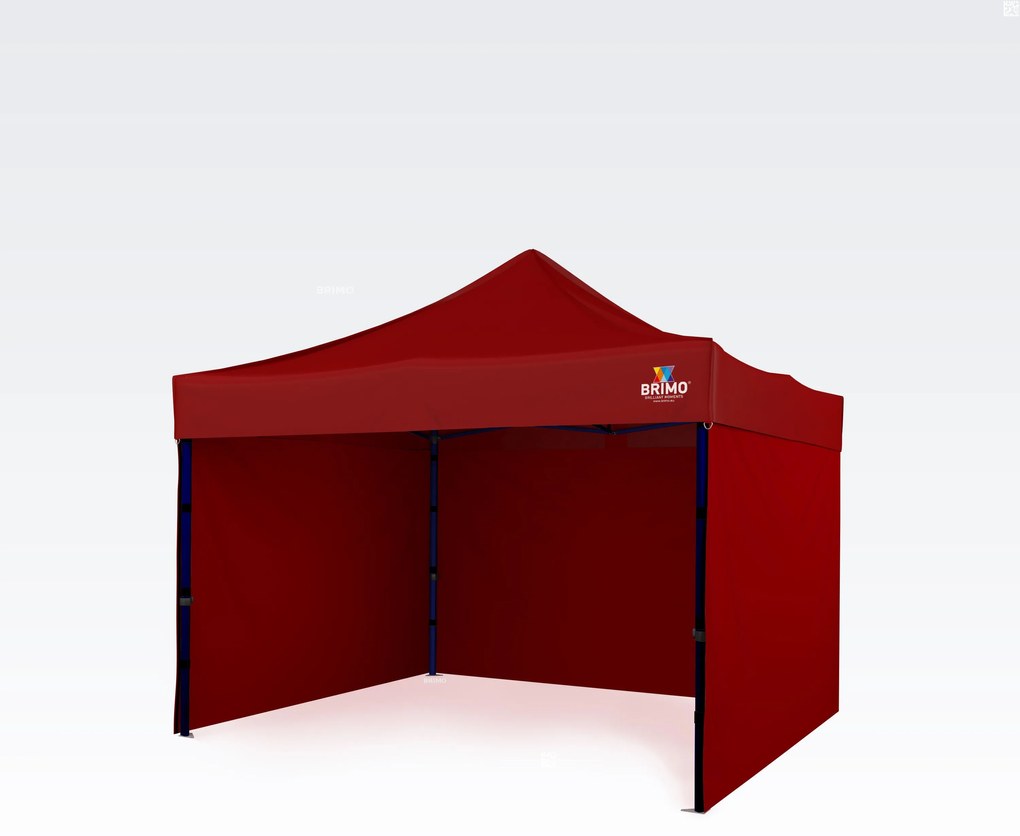 BRIMO Altánok 3x3 m Oceľový Rám s 3 Stenami: Pracovný Stan pre Remeselníkov - s 3 stenami - Červená 22