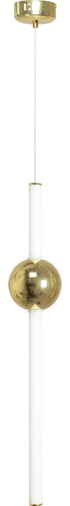 Toolight - LED stropná lampa závesná 60cm 12W APP476-CP, biela-zlatá, OSW-00608
