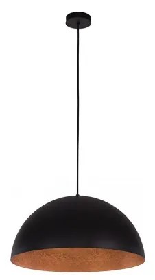 SIGMA Industriálne závesné osvetlenie SFERA, 1xE27, 60W, 90cm, okrúhle, čierne, medené