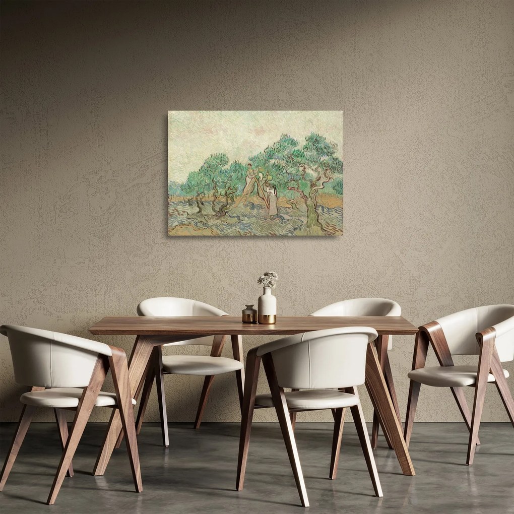 Sklenený obraz - Vincent van Gogh, The Olive Orchard, reprodukcia (70x50 cm)