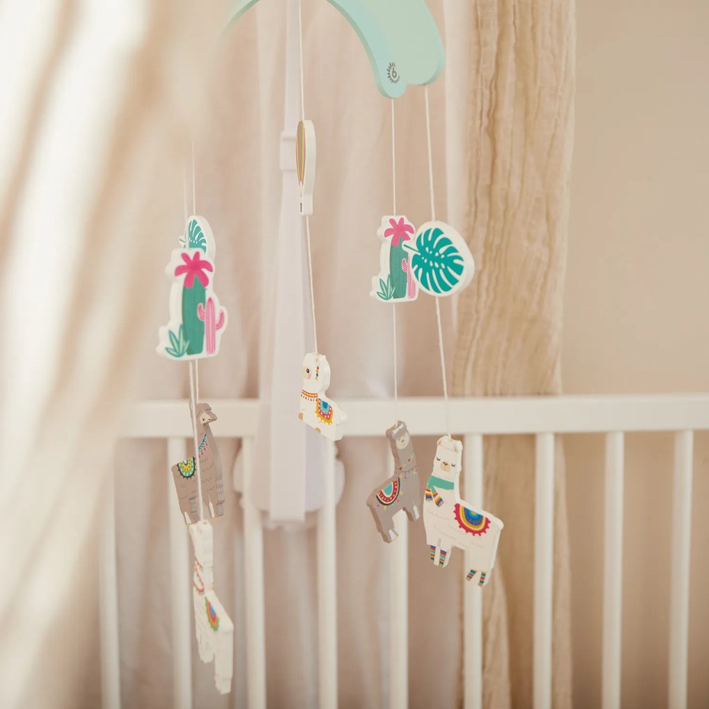 Bieco - Drevený závesný kolotoč - lama