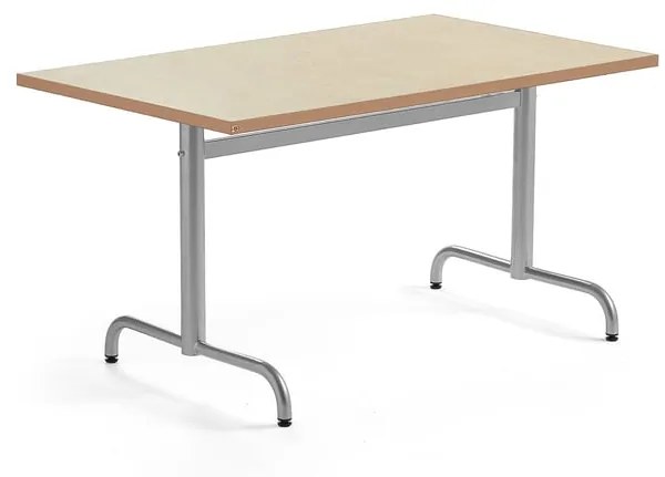 Stôl PLURAL, 1200x800x720 mm, linoleum - béžová, strieborná
