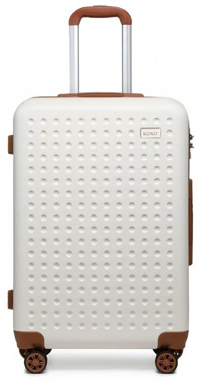 Konofactory Biely príručný luxusný kufor "Journey" s TSA zámkom - M (35l)
