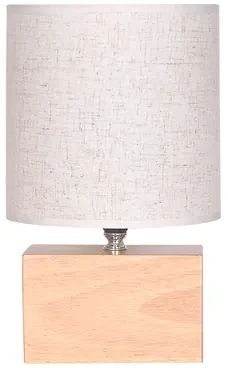 Bambusová stolná lampa s hnedým tienidlom 29 cm