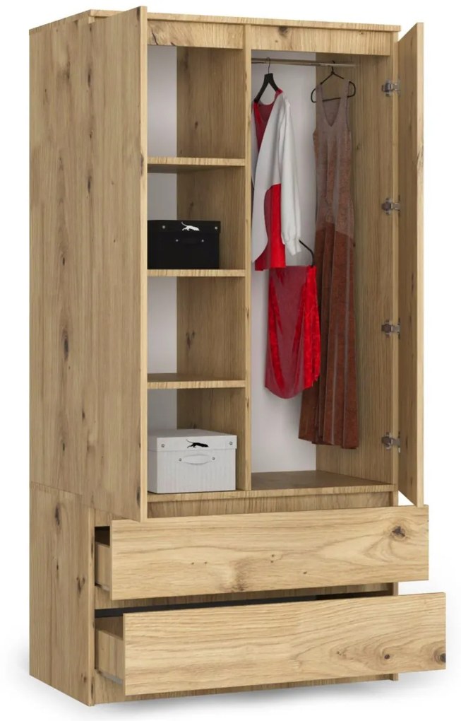 Šatníková skriňa Star 90 cm dub artisan