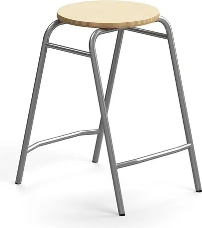 Stolička ALTUS, výška 590 mm, strieborná/breza