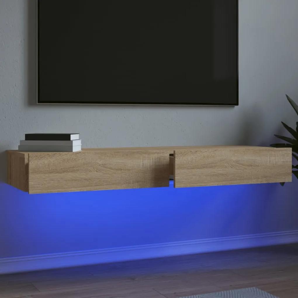 TV skrinky s LED svetlami 2 ks dub sonoma 60x35x15,5 cm 842891