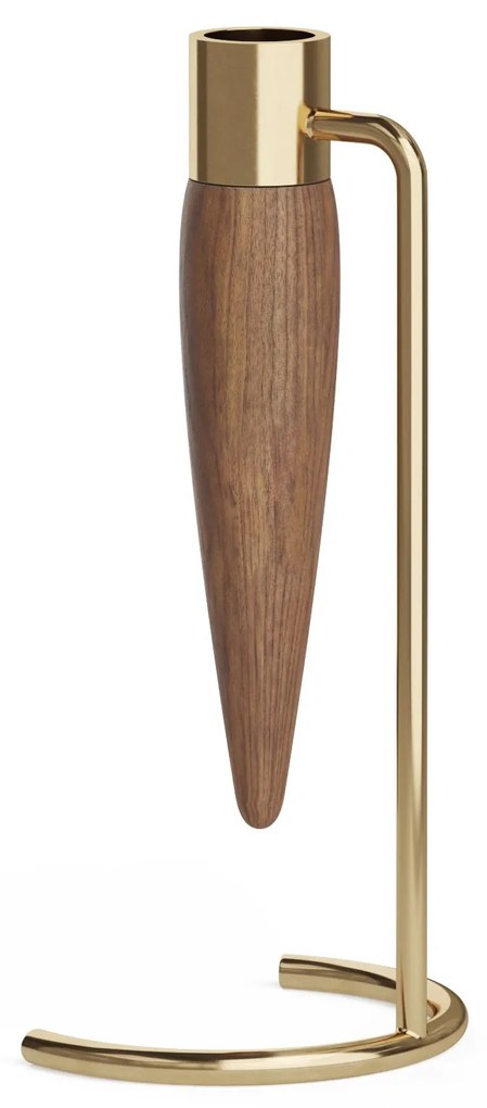 Audo Copenhagen Svietnik Umanoff Polished Brass/Walnut 20 cm