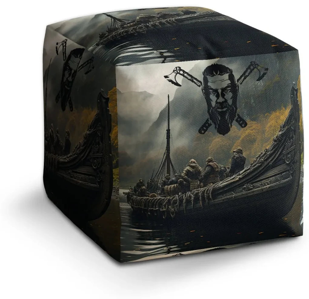 Sablio Taburet Cube Vikingové Loď: 40x40x40 cm