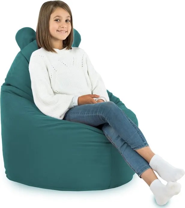 Detské kreslo Sako TEDDY – mäkké plyšové kreslo pre najmenších Farba: Modrý