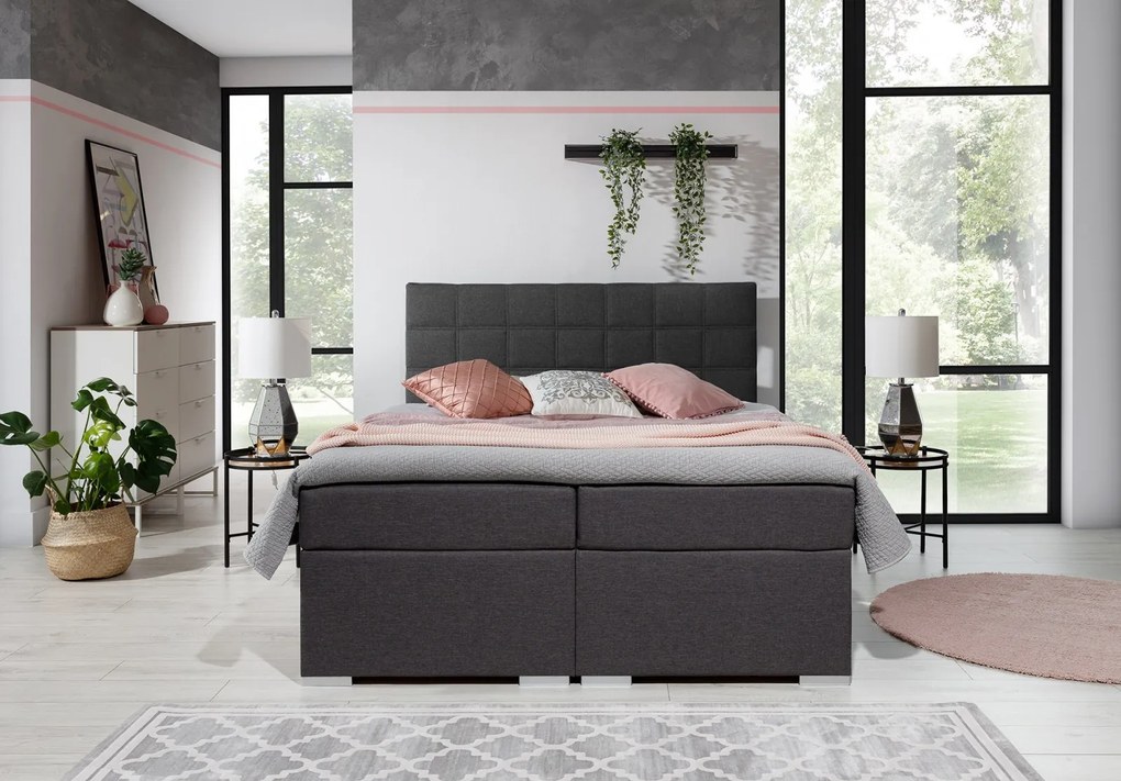 Moderná čalúnená manželská boxspring posteľ Alie 160 x 200