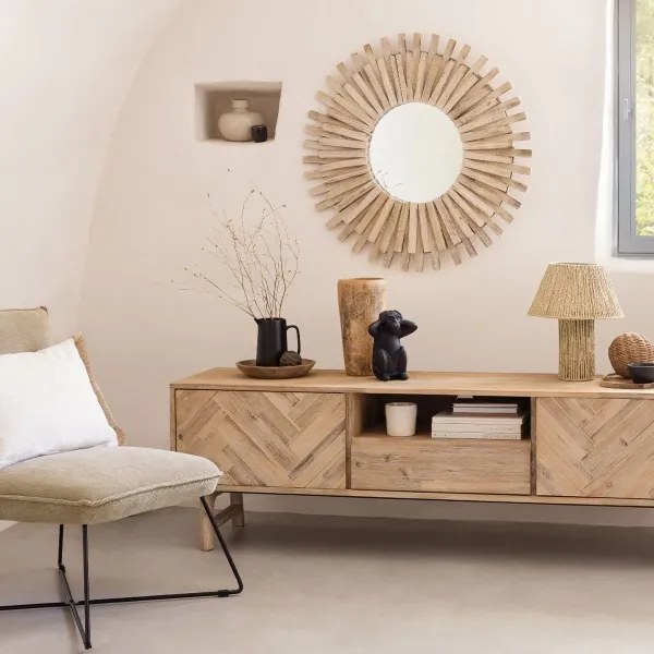 Atmosphera - Nástenné zrkadlo MANON pr. 88 cm jedľa