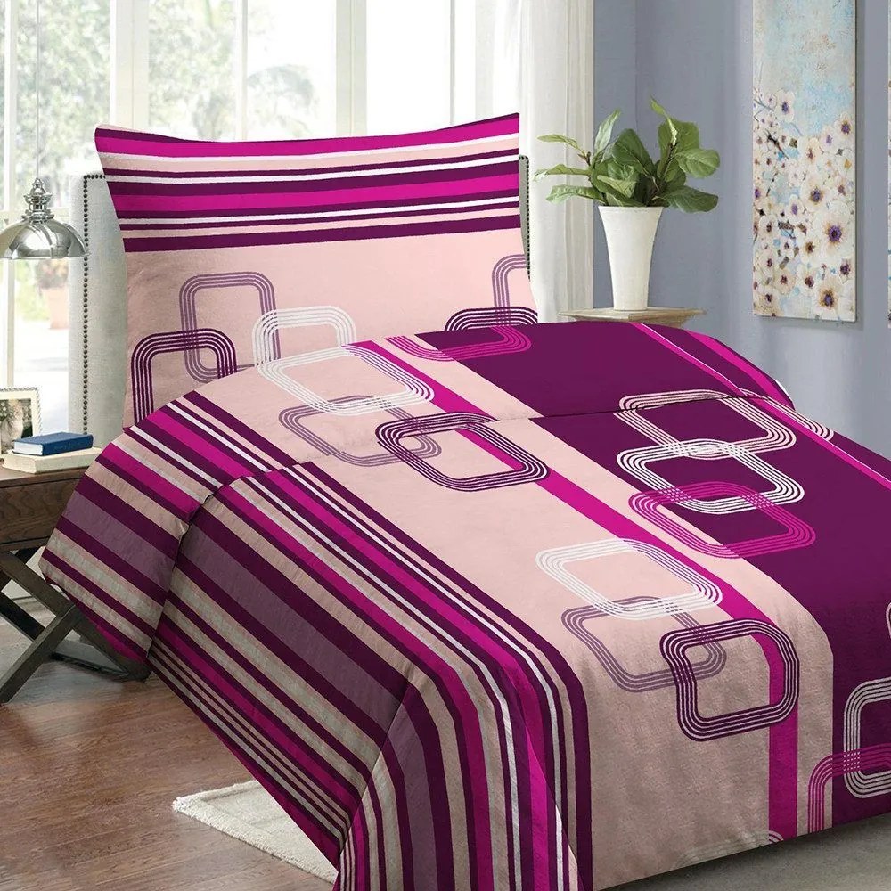 Posteľné obliečky BRANE PINK 2-dielna sada 140x200 cm