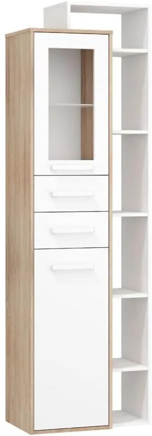 Vitrína P1D2S Rio-29 sonoma svetlý/biely