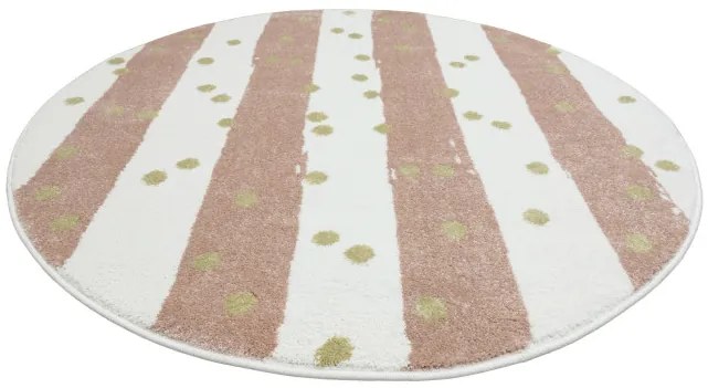 Koberec LIMA M044A krémový / ružový / zlatý kruh