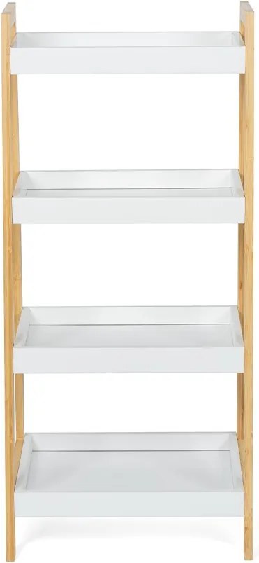 Noela Skosený bambusový regál s policami GRADA biela