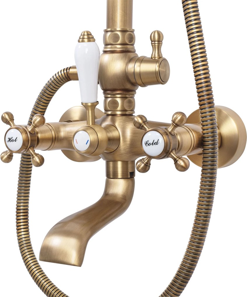 Rea Bergamo, sprchový set v retro štýle, antická bronz, REA-P5002