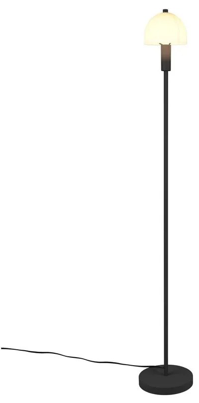 Čierna stojacia lampa so skleneným tienidlom (výška 120 cm) Glenn – Trio