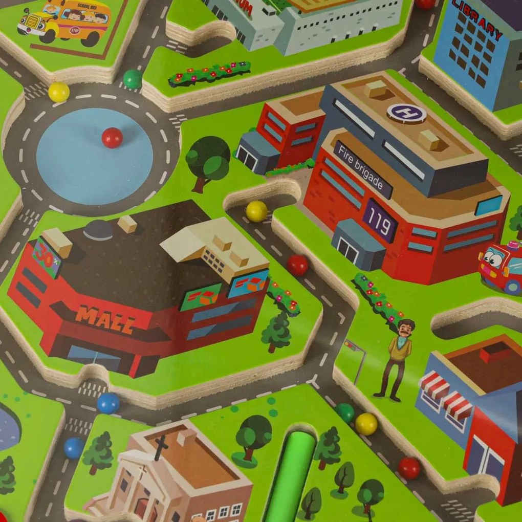 KIK Magnetická hra s bludiskom pre deti 3+ – drevená cestovná vzdelávacia hra (2 hráči)