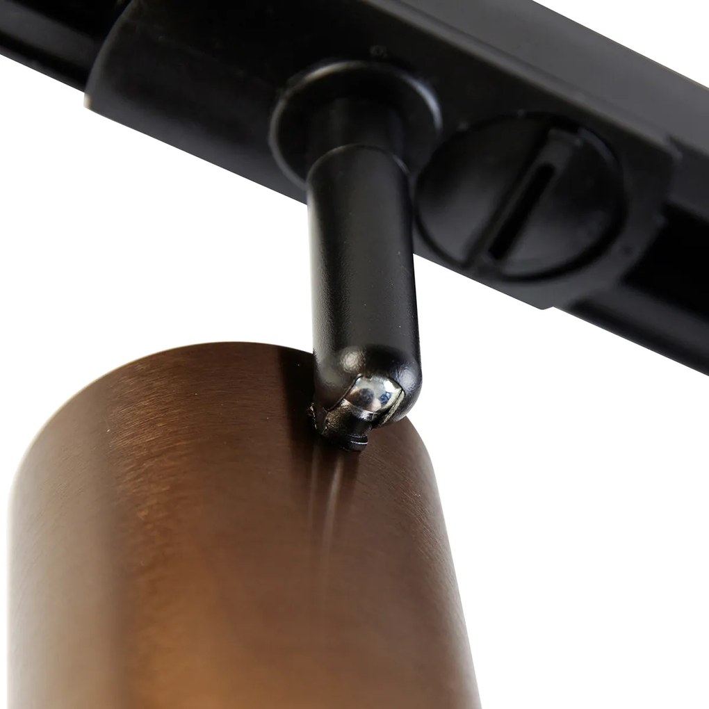 Moderné 1-fázové koľajnicové bodové svetlo tmavo bronzové - Jeana