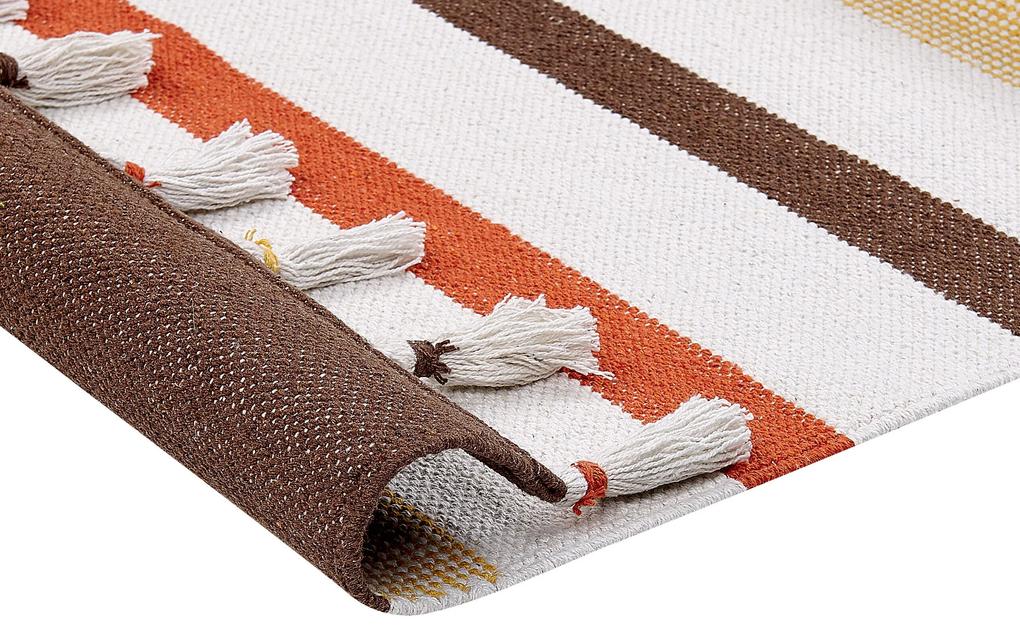 Bavlnený koberec 80 x 150 cm hnedá/béžová HISARLI Beliani