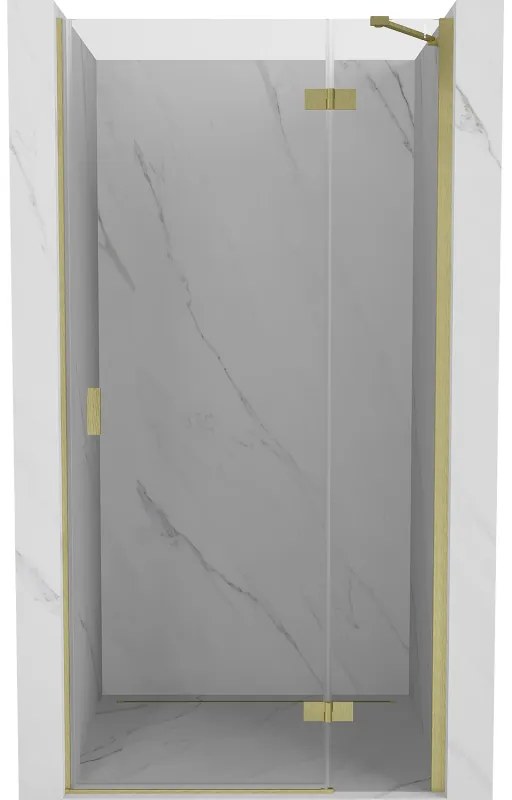 Mexen Mist-H, 1-krídlové sprchové dvere pravé 110 cm, číre sklo, zlatý matný profil, 8A5-110-000-55-00-P