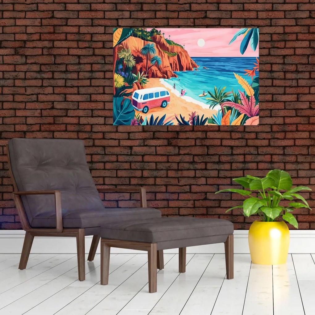 Obraz - Karavan pri oceáne (90x60 cm)