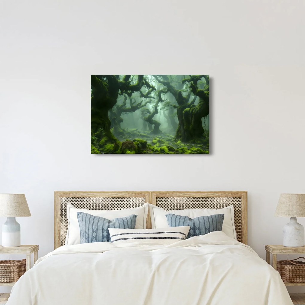 Obraz - Les prerastený machom (90x60 cm)