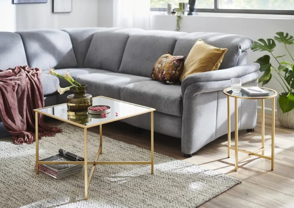 Okrúhly odkladací stolík Lagos 39 cm, zlatý