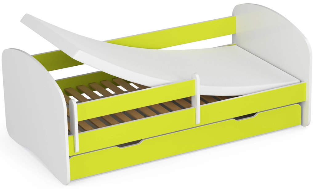 Detská posteľ Pranshi II (limetková) (s matracom). Vlastná spoľahlivá doprava až k Vám domov. 1070785
