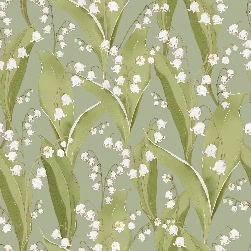 Tapeta zelená konvalinky 280×50 cm