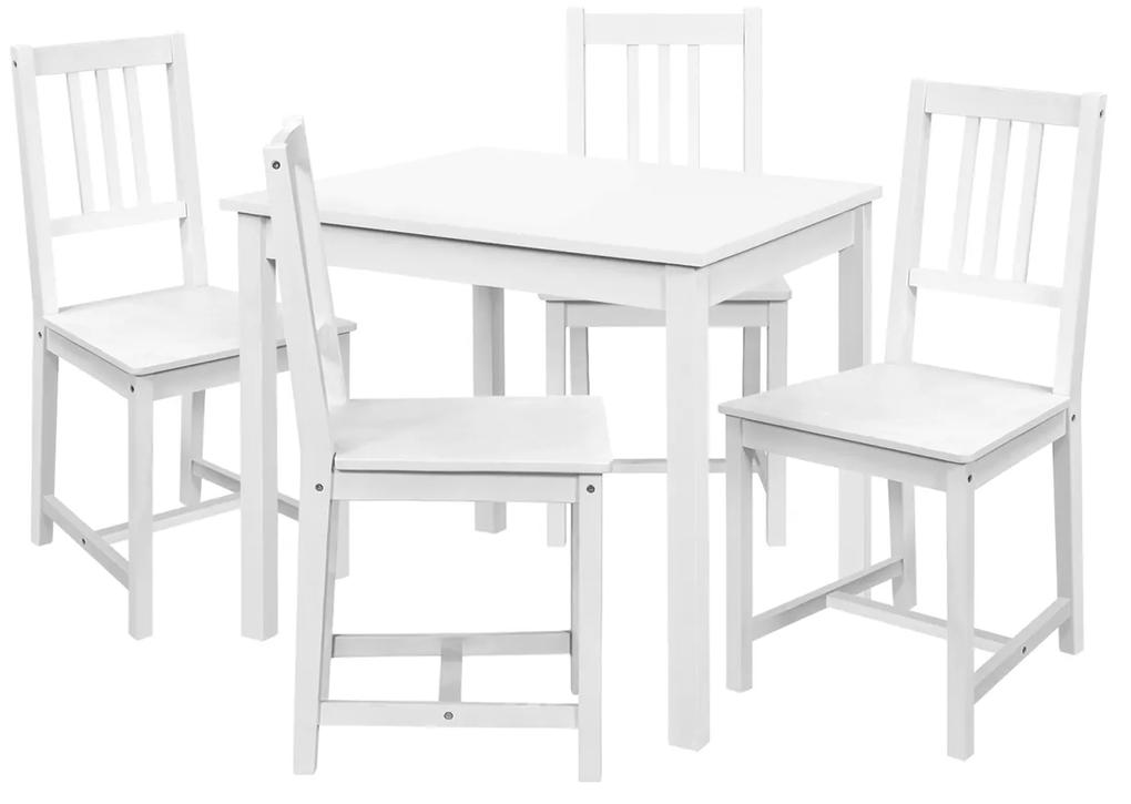 idea Jedálenský stôl 8842B biely lak + 4 stoličky 869B biely lak