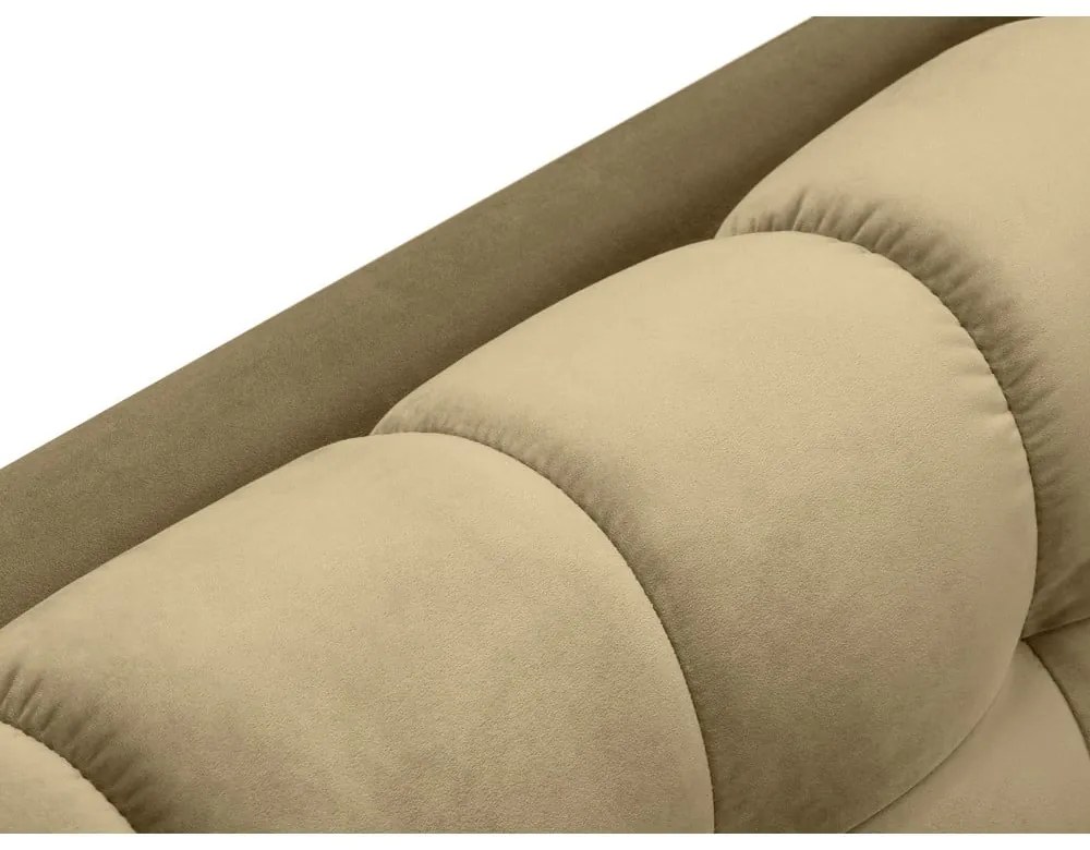 Béžová zamatová rohová pohovka Cosmopolitan Design Bali, ľavý roh