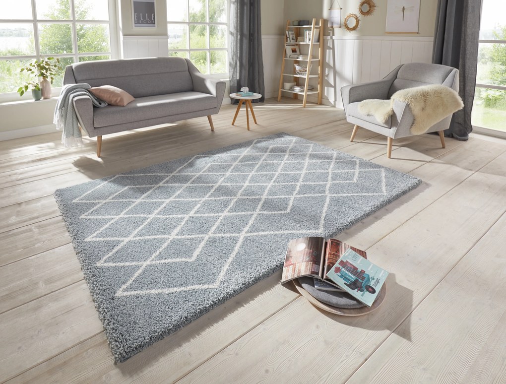 ELLE Decoration, AKCIA: 80x150 cm Kusový koberec Passion 103677 Aquablue, Cream z kolekcie Elle, šedá, chodba / predsieň