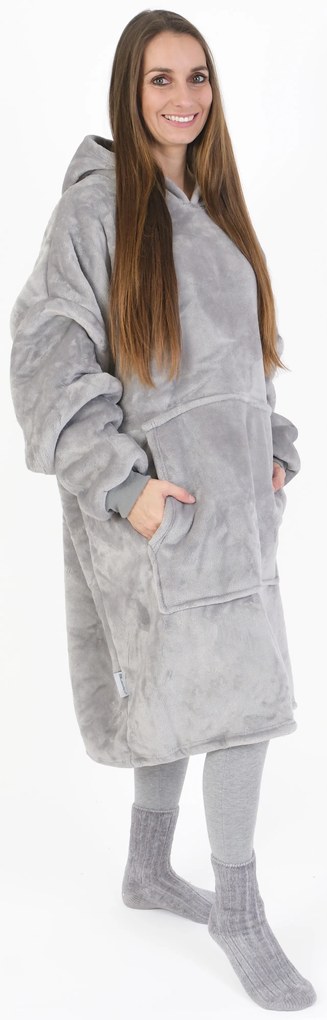 Baránková mikina mikroplyš – Laura svetlo sivá veľkosť L