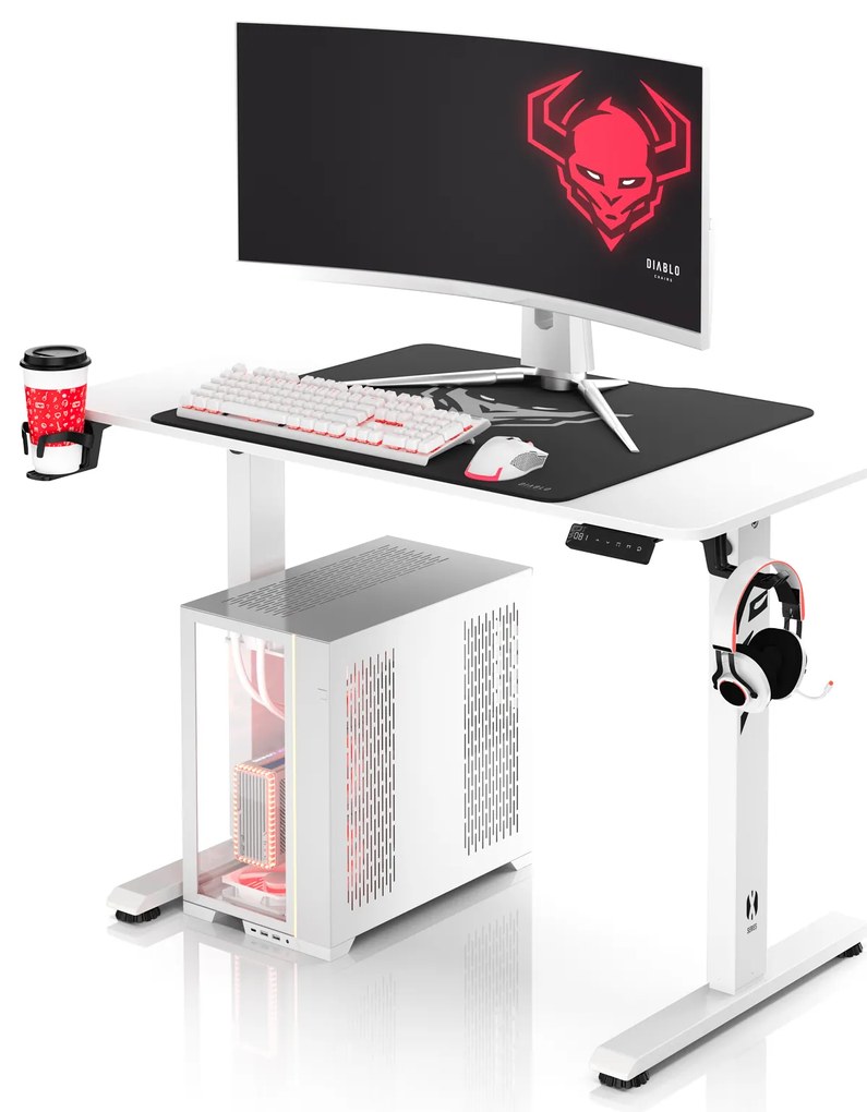 Výškovo nastaviteľný stôl Diablo X-Tensio 1100 biely