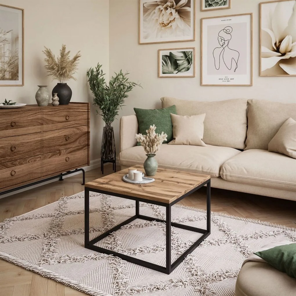 KONFERENČNÝ STOLÍK BELLA III DUB WOTAN + ČIERNY 60